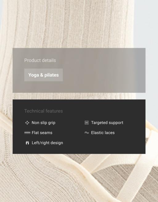 OYSHO calze lunghe classiche imbottite per yoga e pilates in misto cotone con doppio cinturino, ecru, 4 di 4