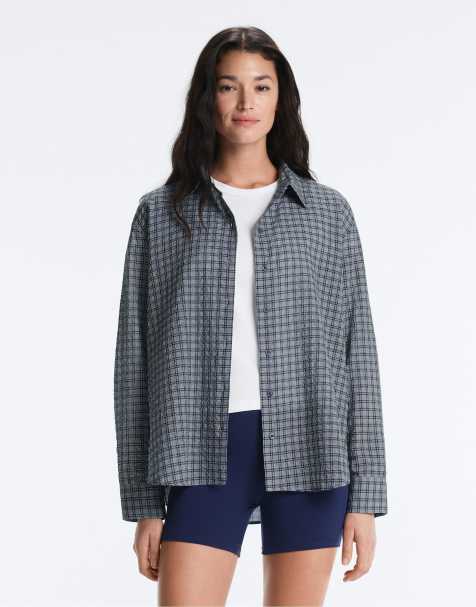 OYSHO - Camicia a maniche lunghe grigio-blu - view 1