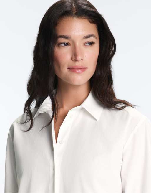 OYSHO - Camicia a maniche lunghe in  100% cotone bianco sporco, 3 di 7