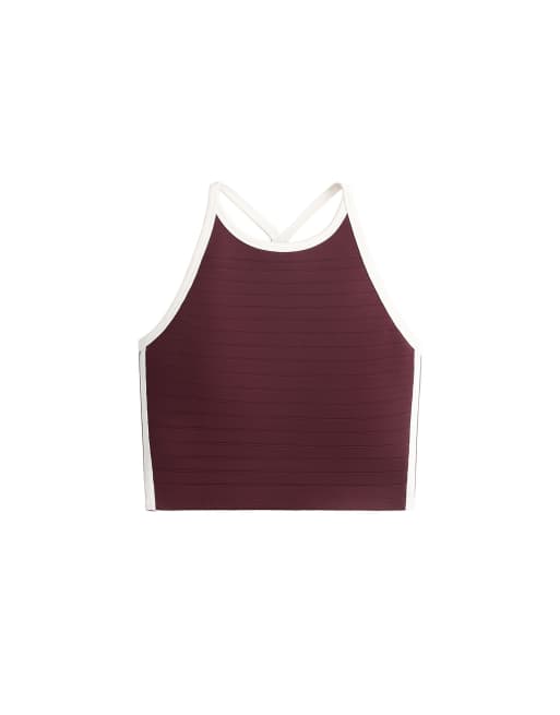 OYSHO canotta Comfortlux con profili a contrasto color borgogna, 7 di 7