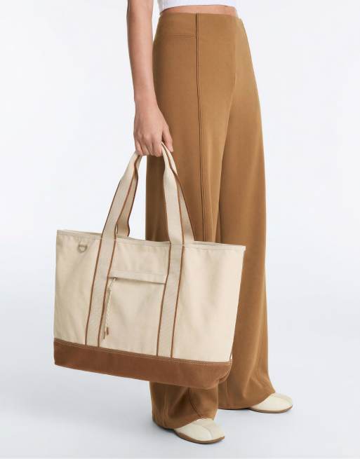 OYSHO Canvas shopper bag in ecru, 2 of 4