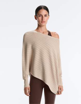 OYSHO - Cape-Pullover aus Rippstrick in Sand-Neutral