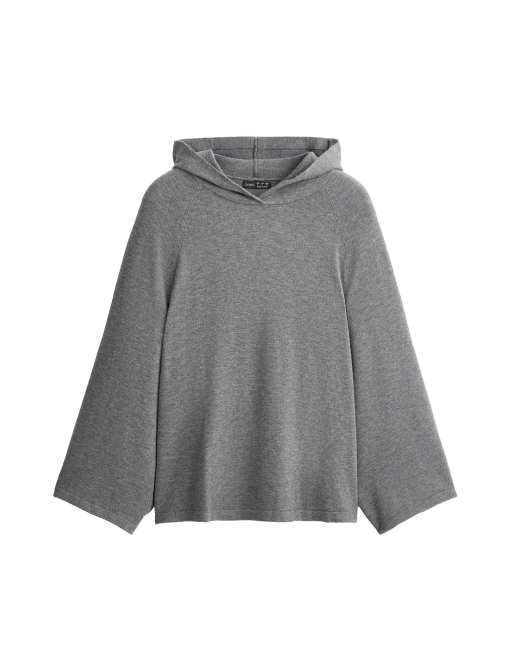 OYSHO Cape-style hooded jumper in grey melange, 6 of 6