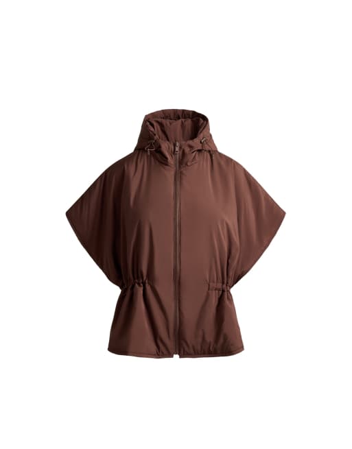 OYSHO Cape-style padded gilet in brown, 6 of 6