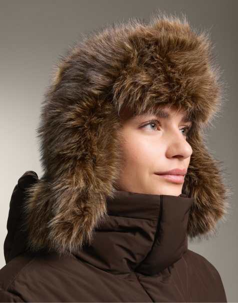 OYSHO - Cappello color tortora in pelliccia sintetica - view 1