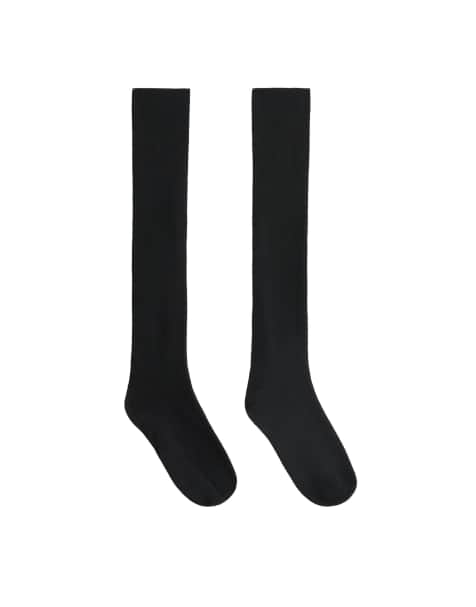 OYSHO Cashmere 17% long socks 61% modal in black - view 1