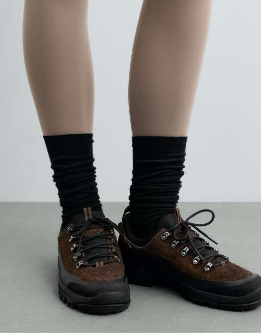 OYSHO Cashmere 17% long socks 61% modal in black, 4 of 4