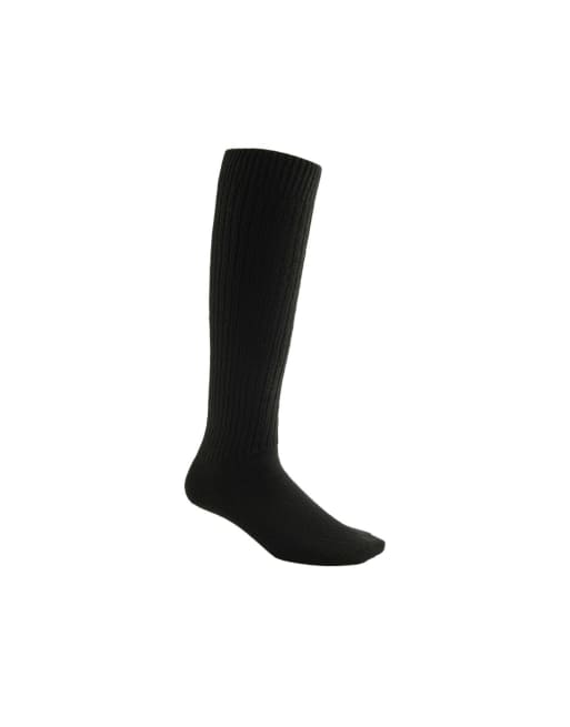 OYSHO cashmere 22% wool 10% long socks in black, 4 of 4