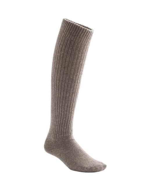 OYSHO cashmere 22% wool 10% long socks in brown, 3 of 4