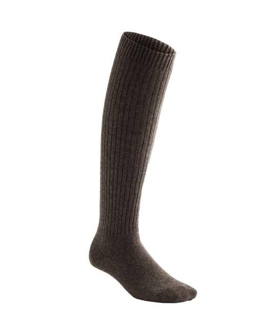 OYSHO cashmere 22% wool 10% long socks in brown, 3 of 4