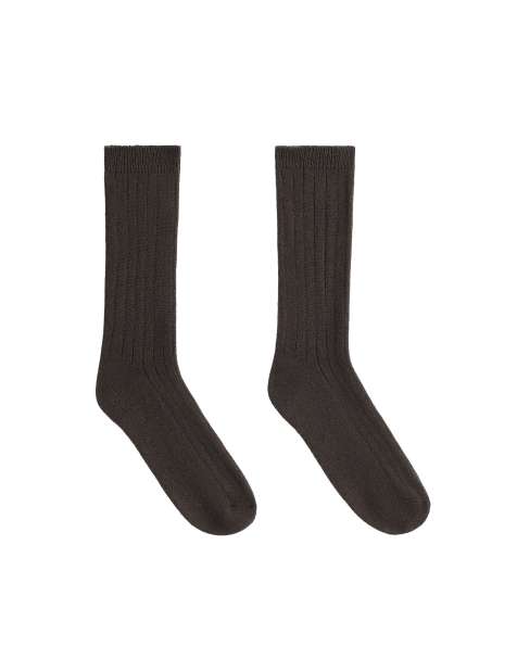OYSHO cashmere 75% socks in brown - view 1