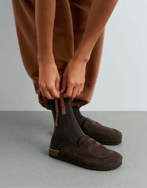 OYSHO cashmere 75% socks in brown, 3 of 4