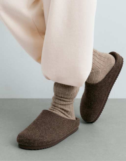 OYSHO chaussettes 75 % cachemire beige clair, 3 de 4