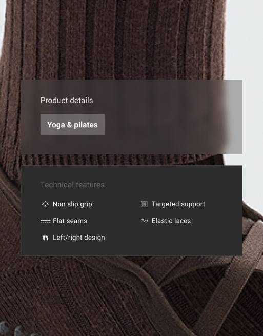 OYSHO Chaussettes longues classiques rembourrées pour yoga et pilates, mélange de coton, doubles brides, marron, 4 de 4