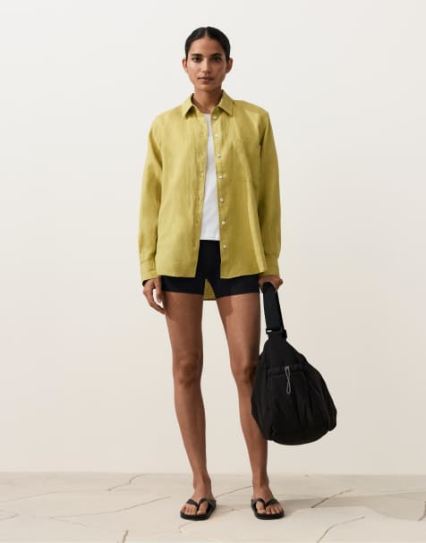 OYSHO - Chemise décontractée en lin - Citron vert - view 1