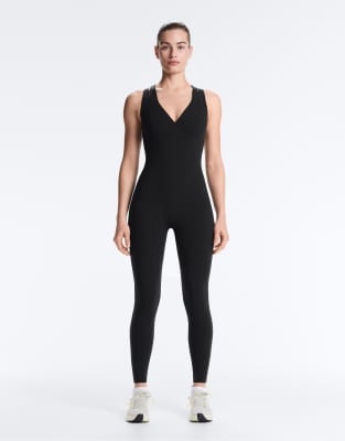 OYSHO - Combinaison longue effet compression à double bretelle - Noir