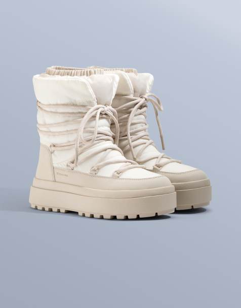 OYSHO Combined lace-up boot in mink - view 1