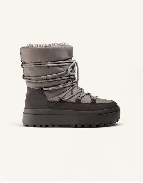 OYSHO Combined lace-up boot in mole - view 1