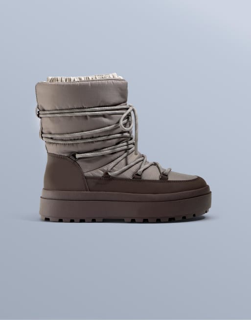 OYSHO – Combined – Schnürstiefel in Maulwurfsgrau, 3 von 3