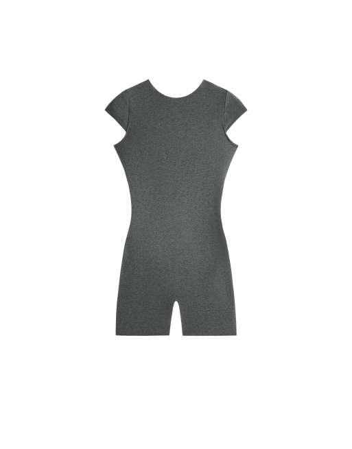 OYSHO combishort Comfortlux chiné à dos nu en gris foncé, 4 de 7