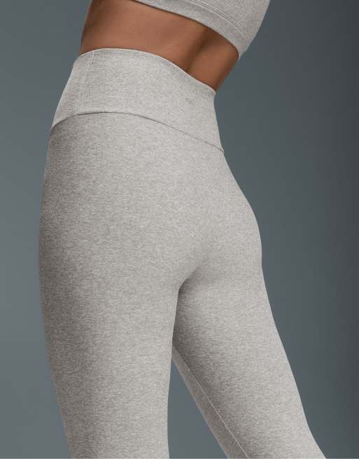 OYSHO Comfortlux 40cm high-rise marl capri leggings in grey melange, 3 of 7