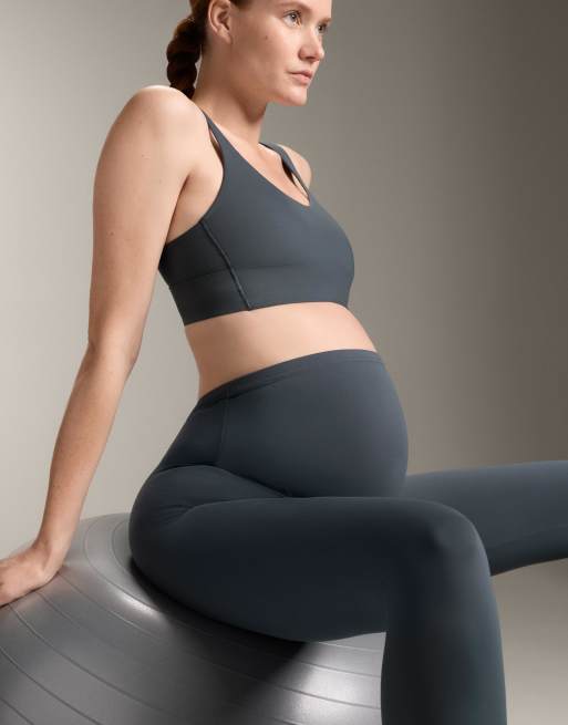 OYSHO Comfortlux 65cm maternity leggings in anthracite blue ASOS