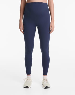 Oysho Comfortlux 65cm maternity leggings in navi blue