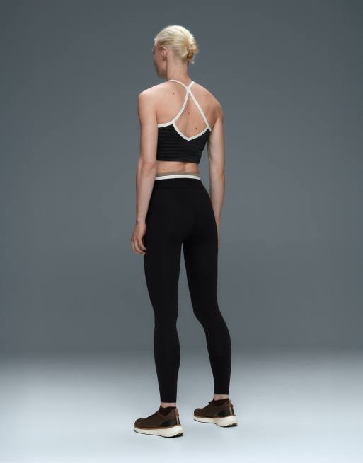 OYSHO Comfortlux ankellange højtaljede block-leggings i sort, 5 af 7