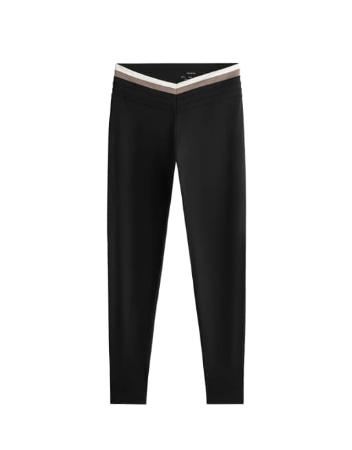 OYSHO Comfortlux ankellange højtaljede block-leggings i sort, 7 af 7