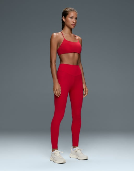 OYSHO - Comfortlux - Ankellange leggings med høj talje i kraftig rød, 2 af 7