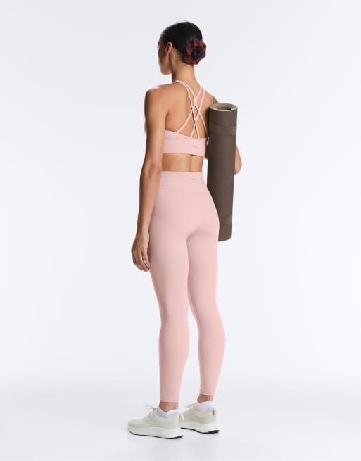 OYSHO - Comfortlux - Ankellange mørkrosa leggings med høj talje, 4 af 7