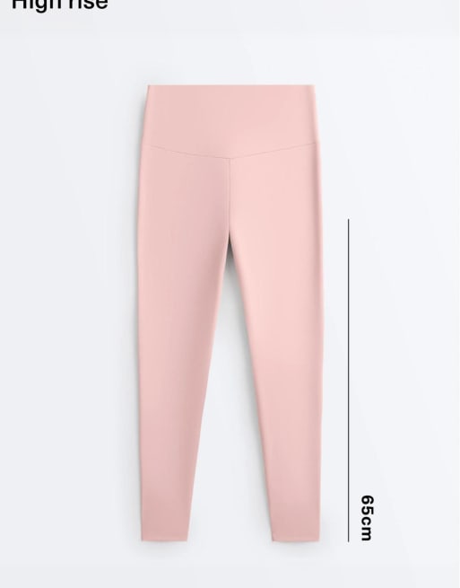OYSHO - Comfortlux - Ankellange mørkrosa leggings med høj talje, 6 af 7