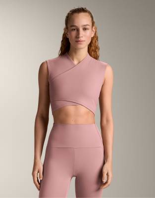 OYSHO - Comfortlux - Ärmelloses Tanktop in Hellrosa mit überkreuztem Detail