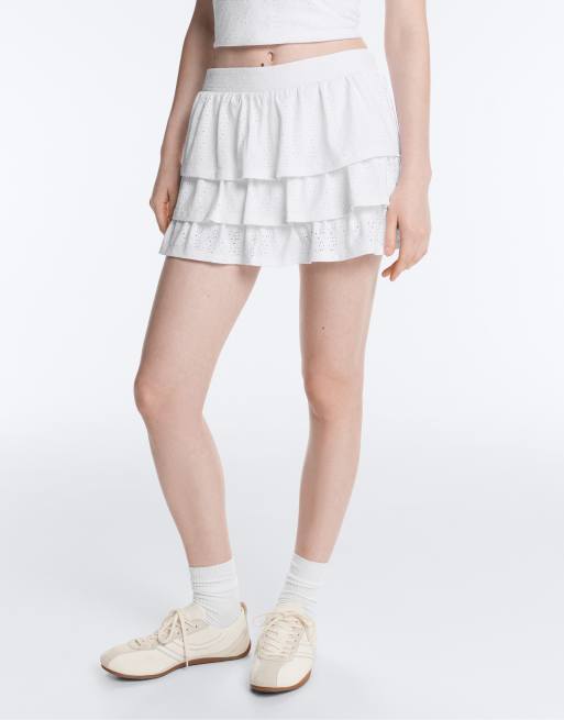 Oysho – Comfortlux – Bestickter Kurzrock in Wollweiß, 2 von 4