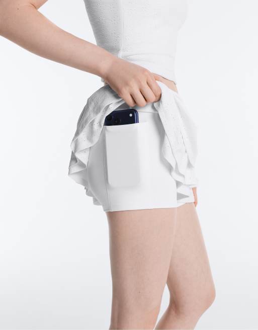 Oysho – Comfortlux – Bestickter Kurzrock in Wollweiß, 3 von 4