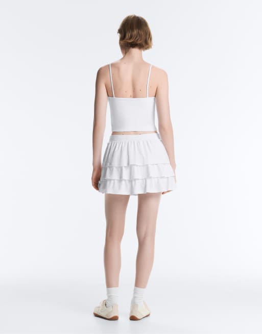 Oysho – Comfortlux – Bestickter Kurzrock in Wollweiß, 4 von 4
