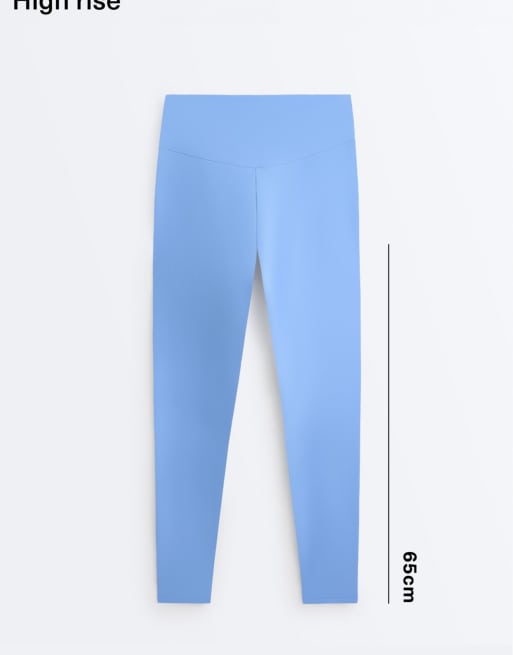 OYSHO – Comfortlux – Blå, ankellånga leggings med hög midja, 6 av 7