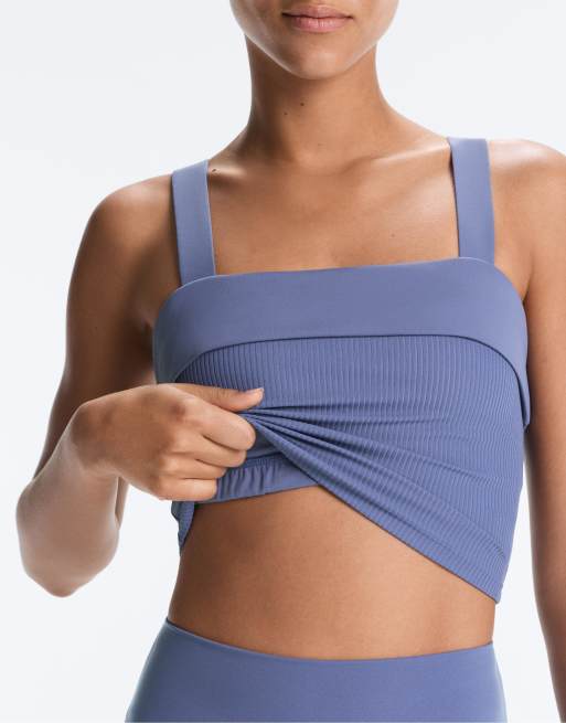OYSHO - Comfortlux - Blå ribstrikket tanktop med ombuk, 2 af 4