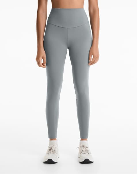 Oysho – Comfortlux – Blågrå, ankellånga leggings med superhög midja, 65cm - view 1