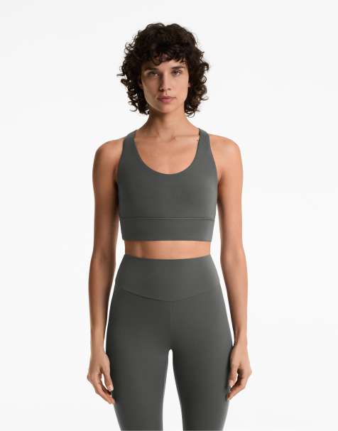 OYSHO - Comfortlux - Brassière de sport à maintien intermédiaire à bonnets - Anthracite foncé - view 1