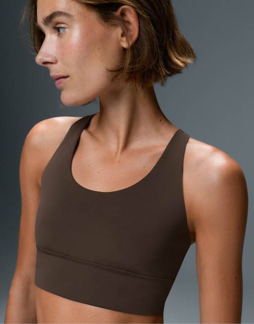 OYSHO - Comfortlux - Brassière de sport à maintien intermédiaire avec bonnets - Marron, 3 de 4
