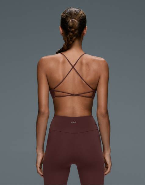 OYSHO - Comfortlux - Brassière de sport maintien léger avec bretelles croisées dans le dos - Marron - view 1