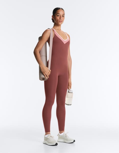 OYSHO – Comfortlux – Brun, blockfärgad jumpsuit i lång modell - view 1
