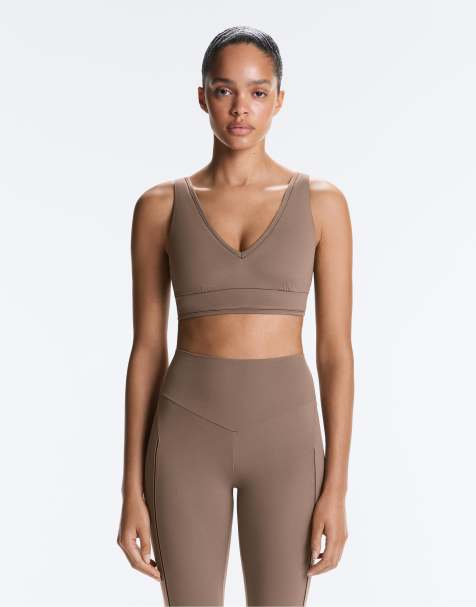 OYSHO - Comfortlux - Brun sports-BH med medium støtte og sømkanter - view 1