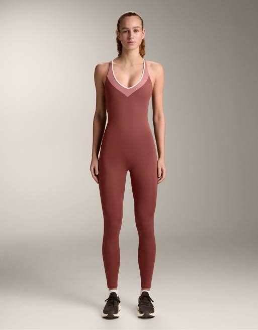 Oysho - Comfortlux - Combinaison effet color block - Taupe