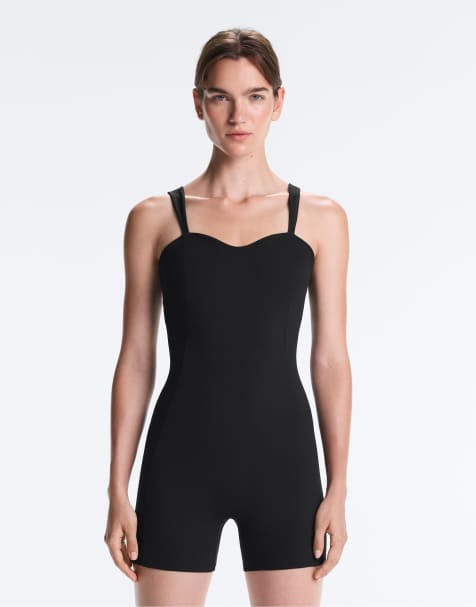 OYSHO - Comfortlux - Combishort à décolleté en cœur - Noir - view 1