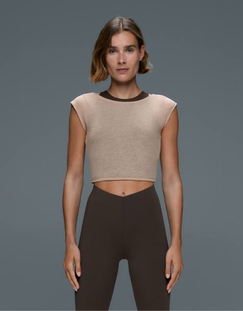 OYSHO Comfortlux contrast overlay tank top in stone - view 1