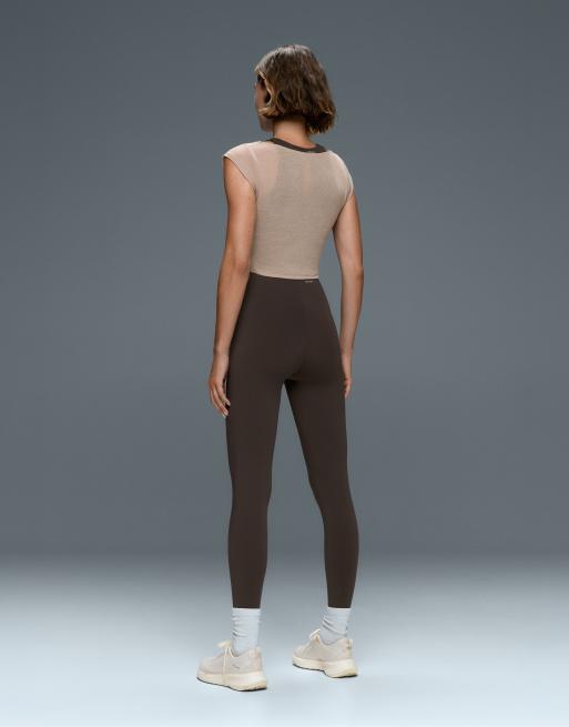 OYSHO Comfortlux contrast overlay tank top in stone, 5 of 6