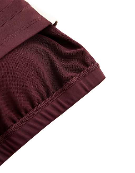 OYSHO Comfortlux contrast piping tank top (top) in burgundy, 6 of 7