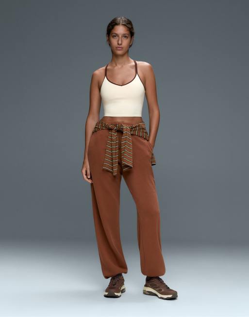 OYSHO Comfortlux contrast strap tank top in ecru, 3 of 7